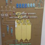 Old relay logic process control mimic