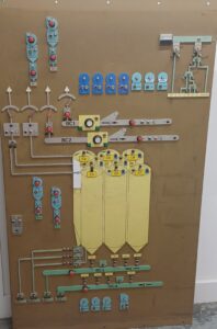 Old relay logic process control mimic